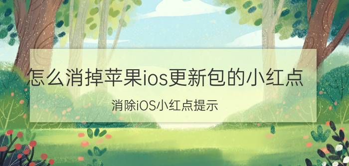 怎么消掉苹果ios更新包的小红点 消除iOS小红点提示